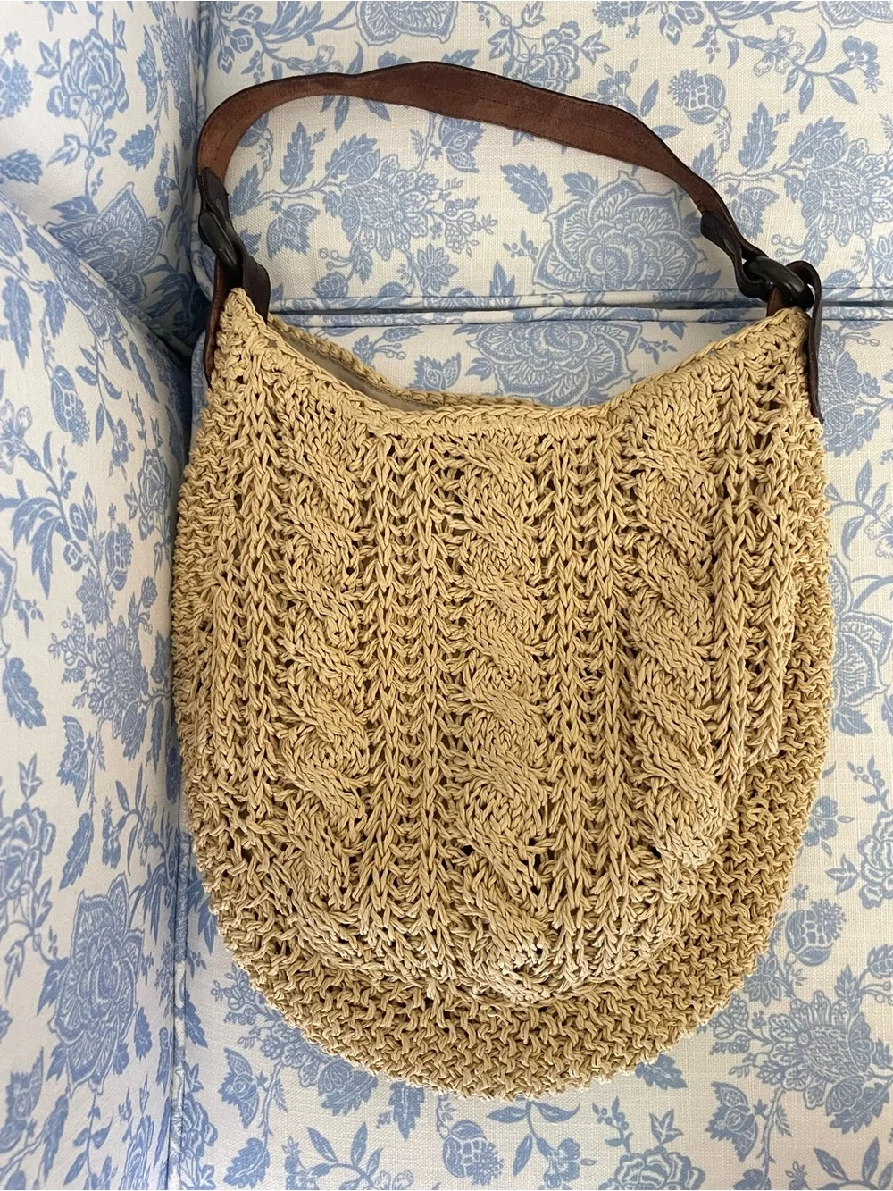 Gap Vintage Y2K Woven Straw Hobo Shoulder Bag Purse Beach Boho Neutral